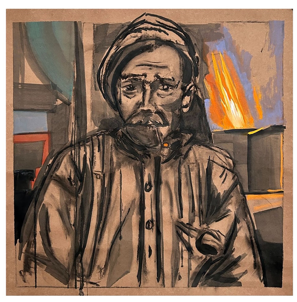 Well Worn ORIGINAL Oil on Paper 20 x 20 inches