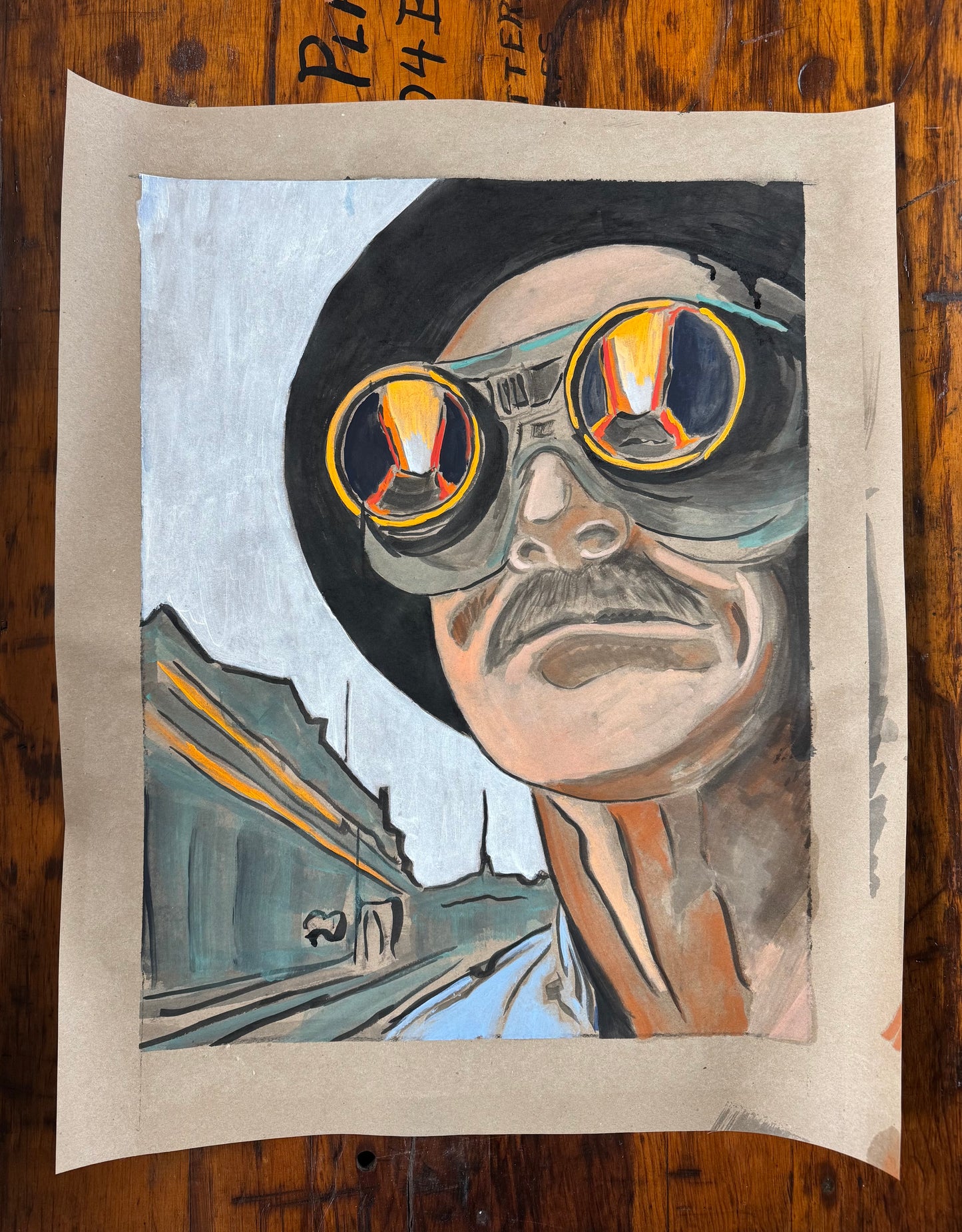 Steel Your Face ORIGINAL Oil on Paper 22 x 17 inches (Copy)