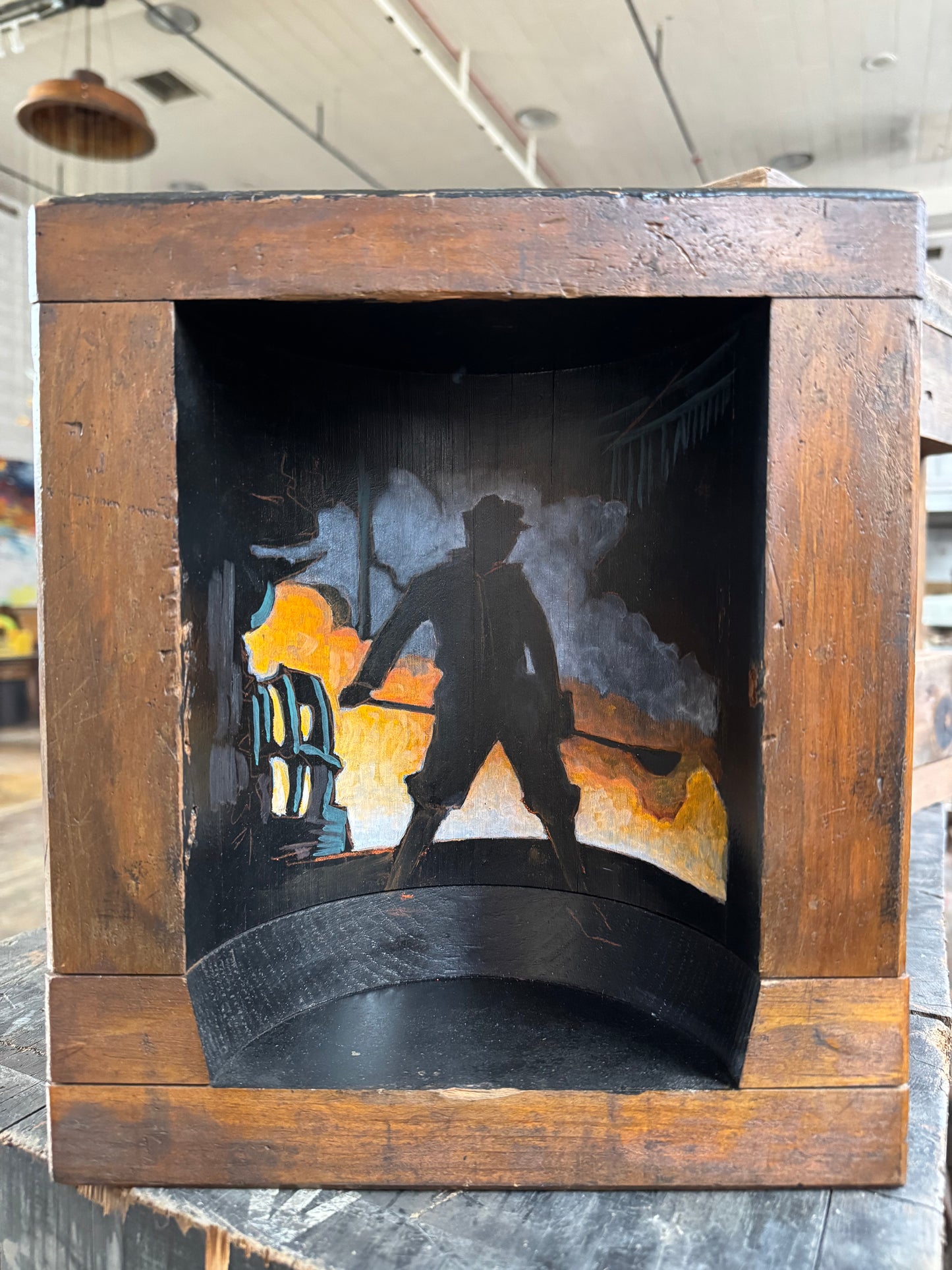 Steel Worker Core Box Painting