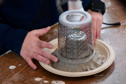 Avonworth students working with slip cast molds at the Patterns of Meaning Workshop in Pittsburgh