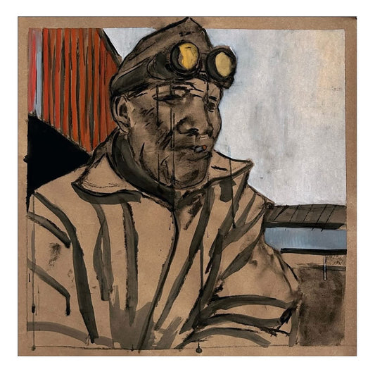 Chin Up ORIGINAL Oil on Paper 20 x 20 inches