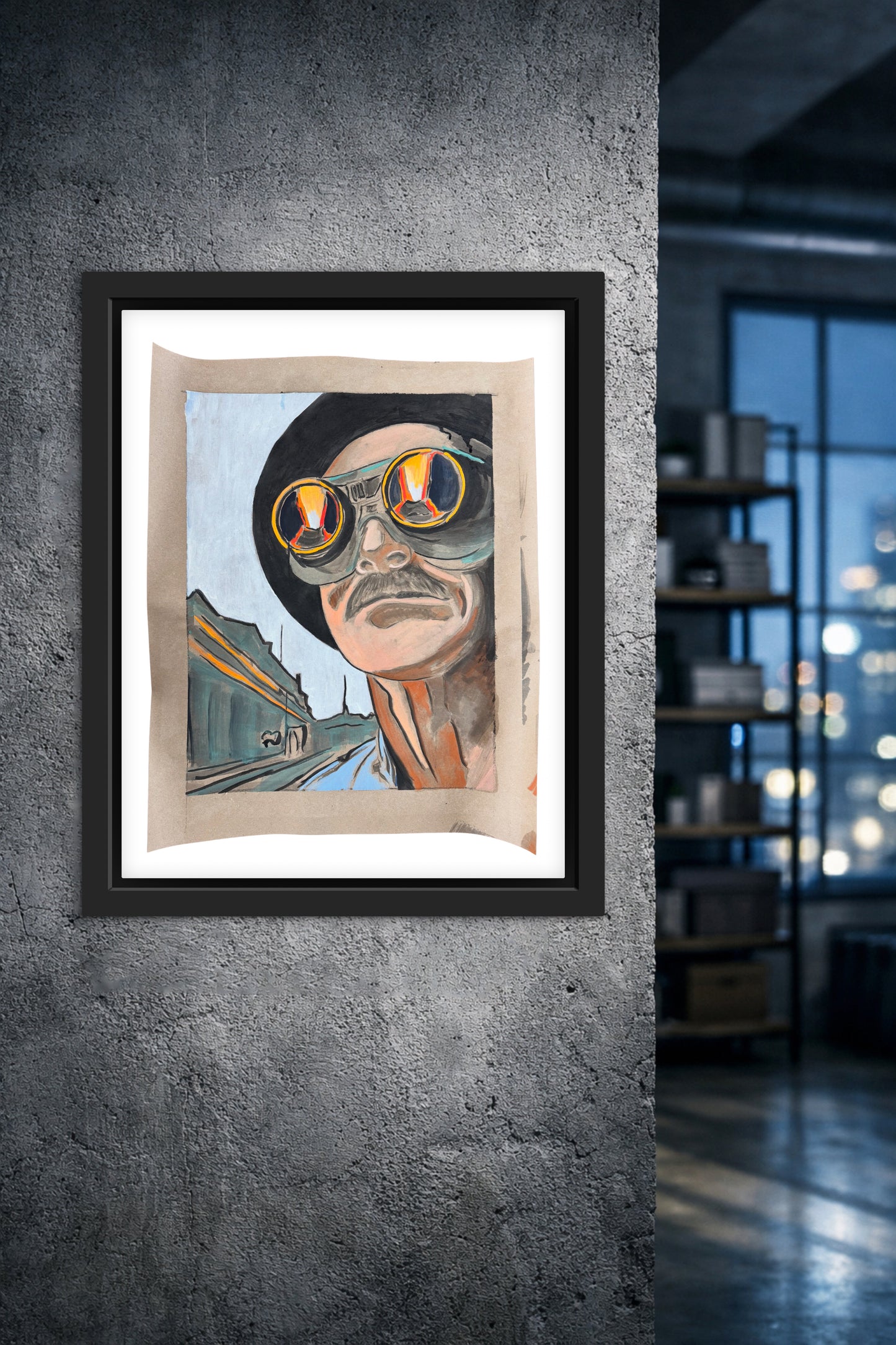 Steel Your Face ORIGINAL Oil on Paper 22 x 17 inches